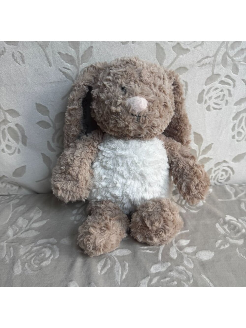 Aroma Home Plush Brown & White Bunny Stuffed Animal With Removable Heat Pack
